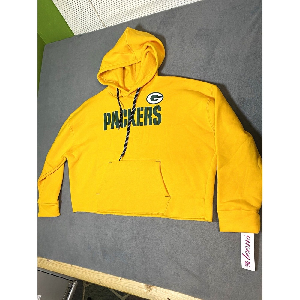 NFL Green Bay Packers Boxy Cropped Hoodie Juniors/ Women's XL (15-17)